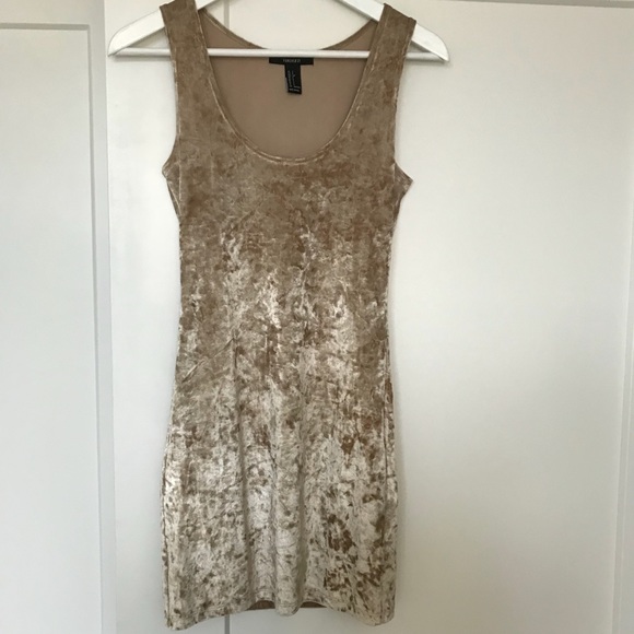 Forever 21 Dresses & Skirts - Gold Velvet Mini Dress!